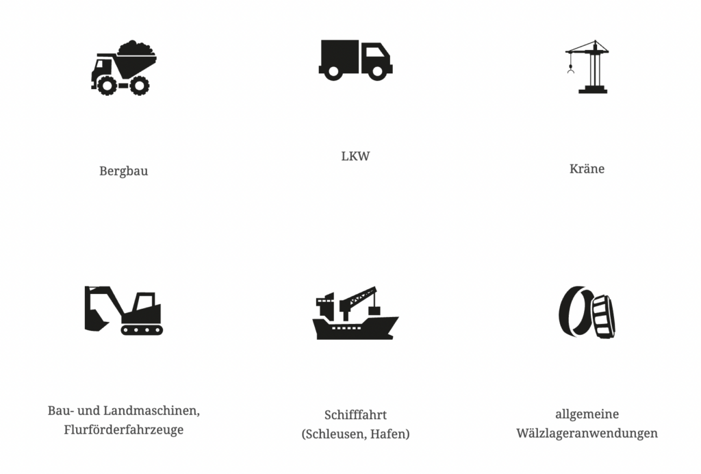 Icon Collection: Application Areas of Rhenus CMN 2 Grease in Construction Vehicles